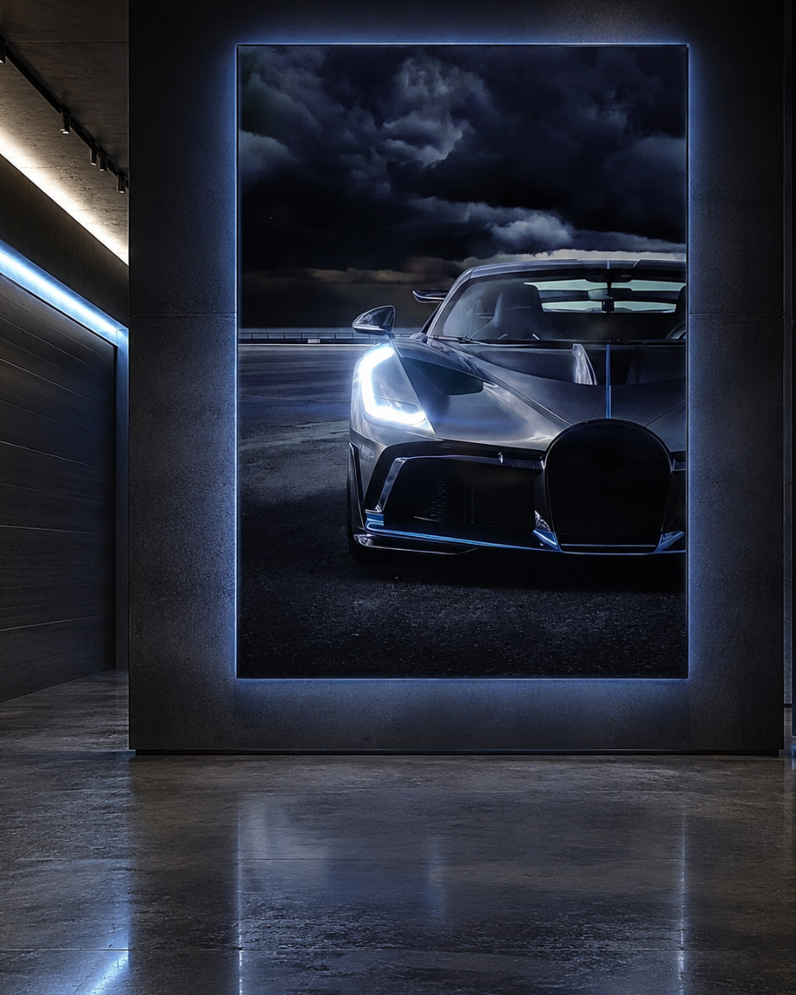 Render wnętrza z obrazem LED — BUGATTI